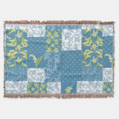 Lily-of-the-Valley Faux Patchwork Blue Deken (Voorkant)