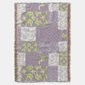 Lily-of-the-Valley Faux Patchwork Mauve Deken (Voorkant Verticaal)