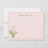 Lily of the Valley Floral Botanical Girly Pink Notitiekaartje (Voorkant)