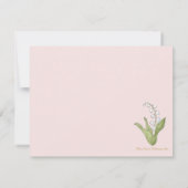 Lily of the Valley Floral Botanical Girly Pink Notitiekaartje (Achterkant)