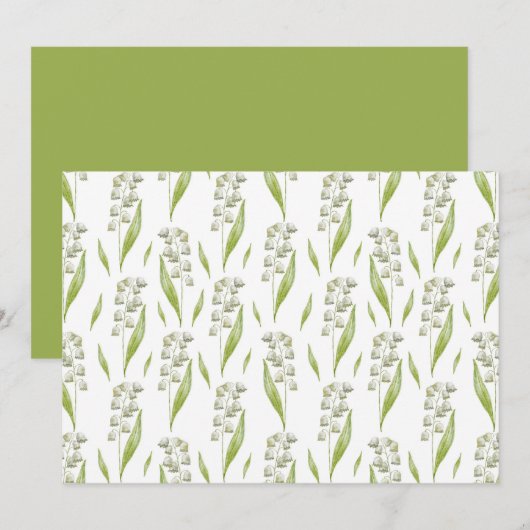 Lily of the Valley Floral Botanical Note Card Notitiekaartje (Voorkant / Achterkant)