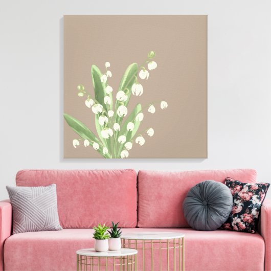 Lily of the Valley Floral Canvas Afdruk (Insitu (Woonkamer))