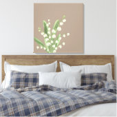 Lily of the Valley Floral Canvas Afdruk (Insitu (Slaapkamer))
