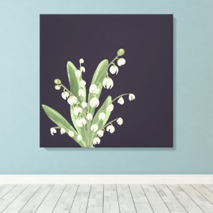 Lily of the Valley Floral Canvas Afdruk