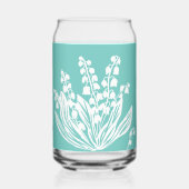 Lily of the Valley Floral Custom Name Blikvorm Glas (Achterkant)