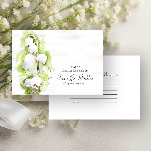 Lily of the Valley Flowers deelt een begrafenis Notitiekaartje