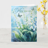 Lily of the Valley Garden voor de verjaardag van M Kaart (Gele Bloem)