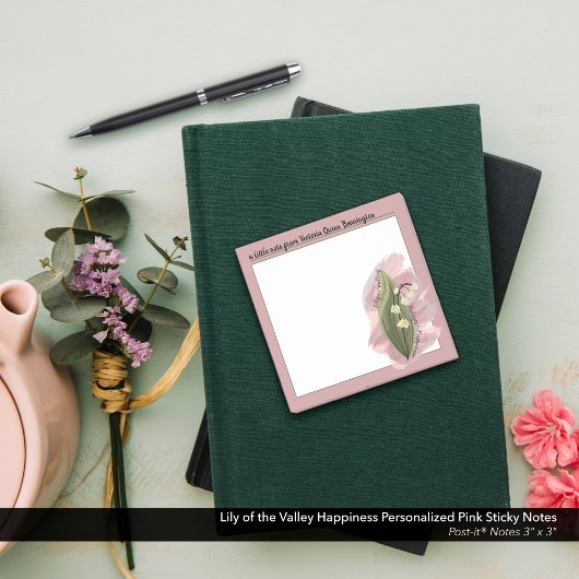 Lily of the Valley Happiness Gepersonaliseerd Roze Post-it® Notes