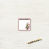Lily of the Valley Happiness Gepersonaliseerd Roze Post-it® Notes (Op bureau)