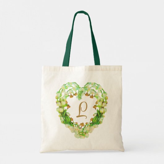 Lily-of-the-Valley Heart Gepersonaliseerd Tote Bag (Achterkant)
