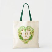 Lily-of-the-Valley Heart Gepersonaliseerd Tote Bag (Voorkant)