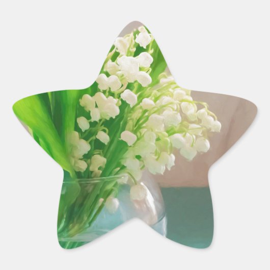 Lily of the valley in vase ster sticker (Voorkant)