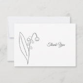 Lily of the Valley Line Art begrafenis Dank u kaar Bedankkaart (Achterkant)
