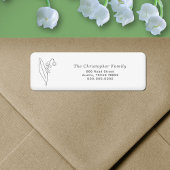 Lily of the Valley Line Art Retouradres Label