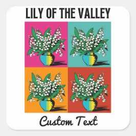 Lily of the Valley Maand Geboorte Maand Bloem Pop Vierkante Sticker