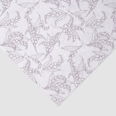 Lily-of-the-Valley Mauve omtrekken op wit patroon Tissuepapier (Detail)