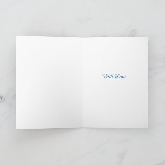 Lily-of-the-Valley May Birthday Card, Blue: vriend Kaart (Binnen)