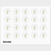 Lily of the Valley May Floral Retouradres Ronde Sticker (Vel)