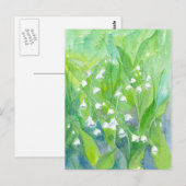Lily of the Valley May Flowers Waterverf schilderi Briefkaart (Voorkant / Achterkant)
