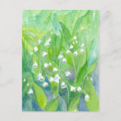 Lily of the Valley May Flowers Waterverf schilderi Briefkaart (Voorkant)