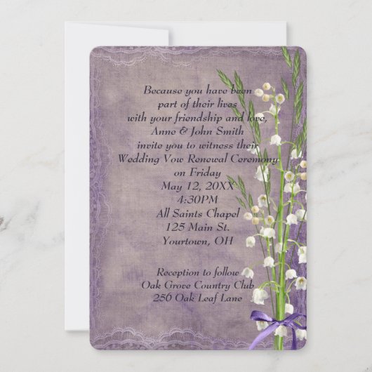 Lily of the Valley On Purple Kaart (Voorkant)