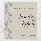 Lily of the Valley op Ecru Linnen Wijn Label Etiket (Enkel label)