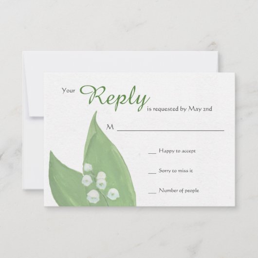 Lily of the Valley RSVP-kaart RSVP Kaartje (Voorkant)