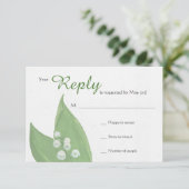 Lily of the Valley RSVP-kaart RSVP Kaartje (Staand voorkant)