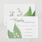 Lily of the Valley RSVP-kaart RSVP Kaartje (Voorkant / Achterkant)