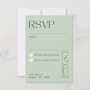 Lily of the Valley - Salie Groene RSVP Kaartje