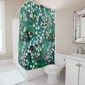 Lily of the valley. Seamless background pattern Douchegordijn (In situ)