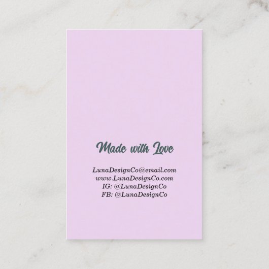 Lily of the Valley Sieraden Pin Visitekaartje (Achterkant)