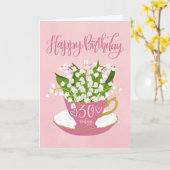 Lily of the Valley Teacup 30e verjaardag Kaart (Gele Bloem)