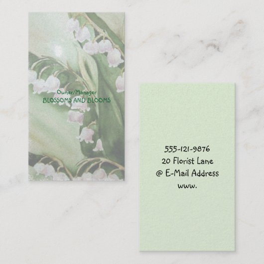 LILY OF THE VALLEY VISITEKAARTJE (Voorkant / Achterkant)