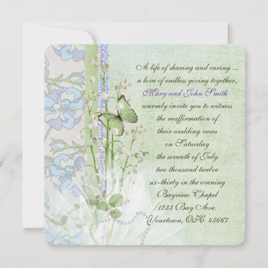 Lily of the Valley Vow Renewal Kaart (Voorkant)