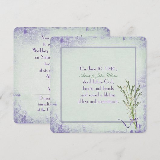 Lily of the Valley Vow Renewal Kaart (Voorkant / Achterkant)