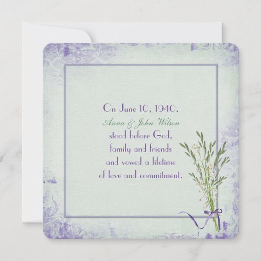 Lily of the Valley Vow Renewal Kaart (Voorkant)