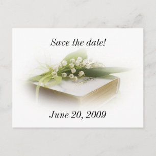 Lily of the Valley w/ Bible Save the Date briefkaa Aankondigingskaart