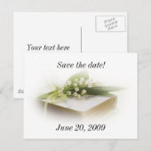 Lily of the Valley w/ Bible Save the Date briefkaa Aankondigingskaart (Voorkant / Achterkant)