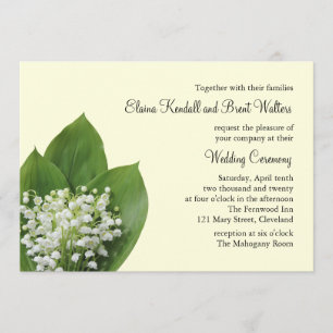 Lily of the Valley Wedding Invitation (ivoor) Kaart