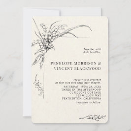 Lily-of-the-Valley Wedding Invitation Kaart