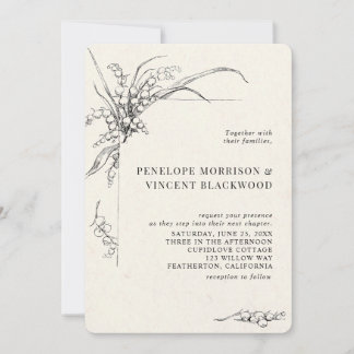Lily-of-the-Valley Wedding Invitation Kaart