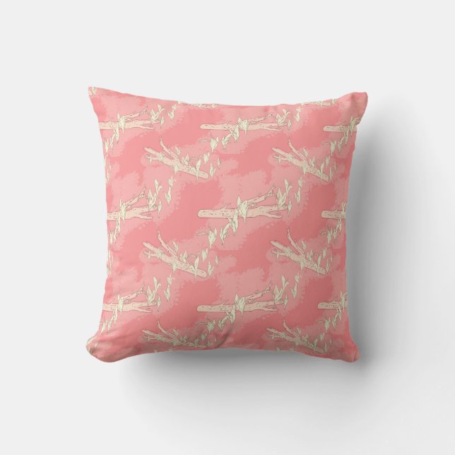 Lily-of-the-valleybloemen roze kussen (Voorkant)
