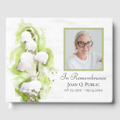 Lily of Valley Bloemen Viering van het leven Begra Gastenboek (Voorkant)