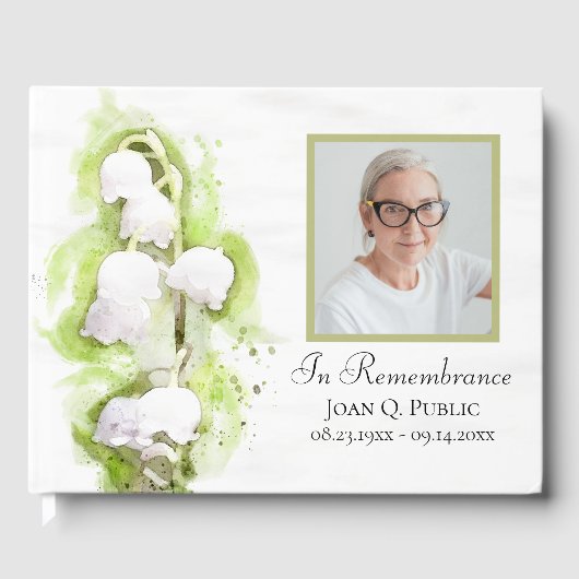 Lily of Valley Bloemen Viering van het leven Begra Gastenboek (Voorkant)