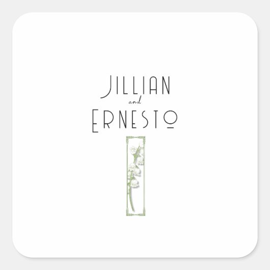 Lily of Valley Collectie | wit douane Vierkante Sticker (Voorkant)