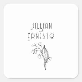 Lily of Valley Collectie | wit douane Vierkante Sticker