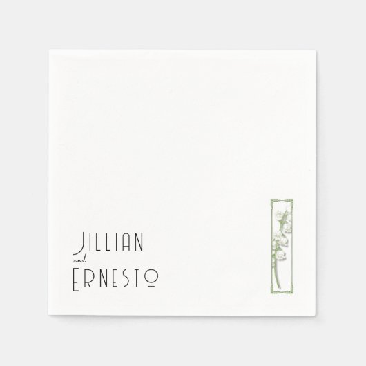 Lily of Valley Collectie | Witte aangepaste servet (Voorkant)