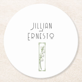 Lily of Valley Collectie | Witte aangepaste servet Ronde Kartonnen Onderzetter