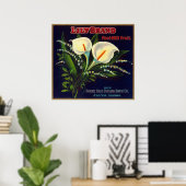 Lily Oranje LabelExeter, CA Poster (Thuiskantoor)
